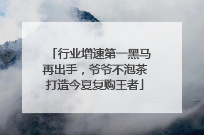 行业增速第一黑马再出手，爷爷不泡茶打造今夏复购王者