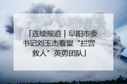 连续报道｜阜阳市委书记刘玉杰看望“拦窨救人”英勇团队