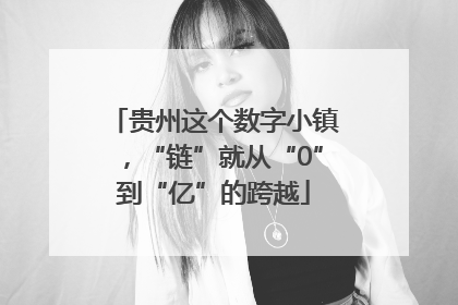 贵州这个数字小镇，“链”就从“0”到“亿”的跨越