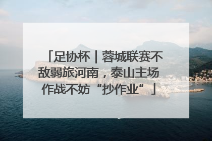 足协杯｜蓉城联赛不敌弱旅河南，泰山主场作战不妨“抄作业”