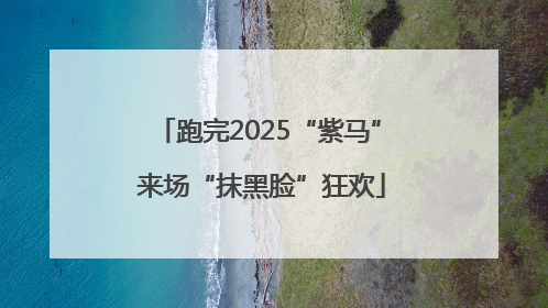 跑完2025“紫马” 来场“抹黑脸”狂欢