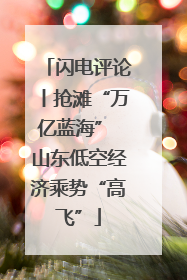 闪电评论丨抢滩“万亿蓝海” 山东低空经济乘势“高飞”
