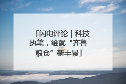 闪电评论｜科技执笔，绘就“齐鲁粮仓”新丰景