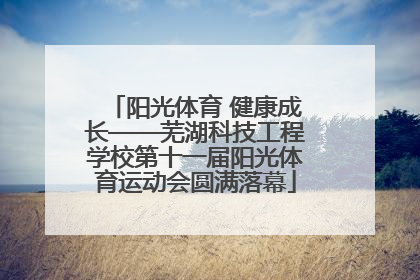 阳光体育 健康成长——芜湖科技工程学校第十一届阳光体育运动会圆满落幕