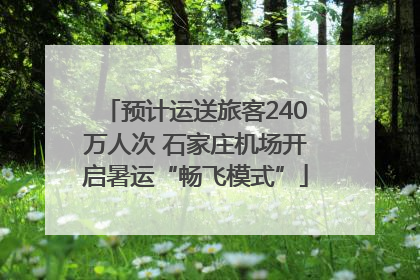 预计运送旅客240万人次 石家庄机场开启暑运“畅飞模式”