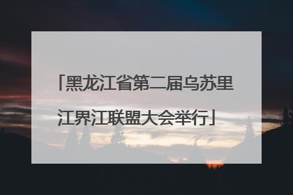 黑龙江省第二届乌苏里江界江联盟大会举行