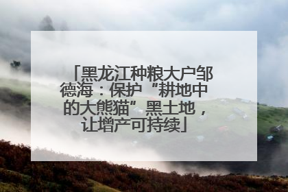 黑龙江种粮大户邹德海：保护“耕地中的大熊猫”黑土地，让增产可持续