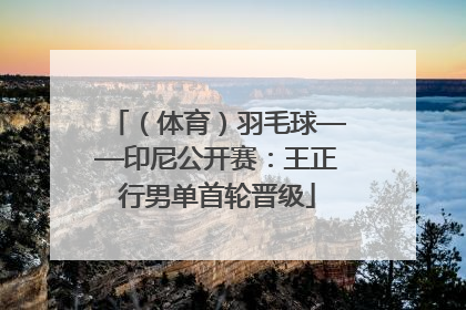 （体育）羽毛球——印尼公开赛：王正行男单首轮晋级