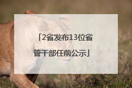 2省发布13位省管干部任前公示