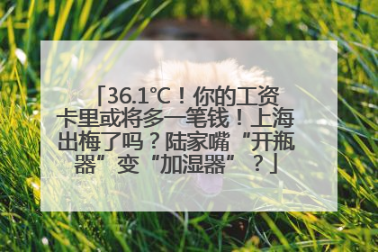 36.1℃！你的工资卡里或将多一笔钱！上海出梅了吗？陆家嘴“开瓶器”变“加湿器”？
