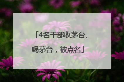 4名干部收茅台、喝茅台，被点名