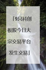 9只科创板股今日大宗交易平台发生交易